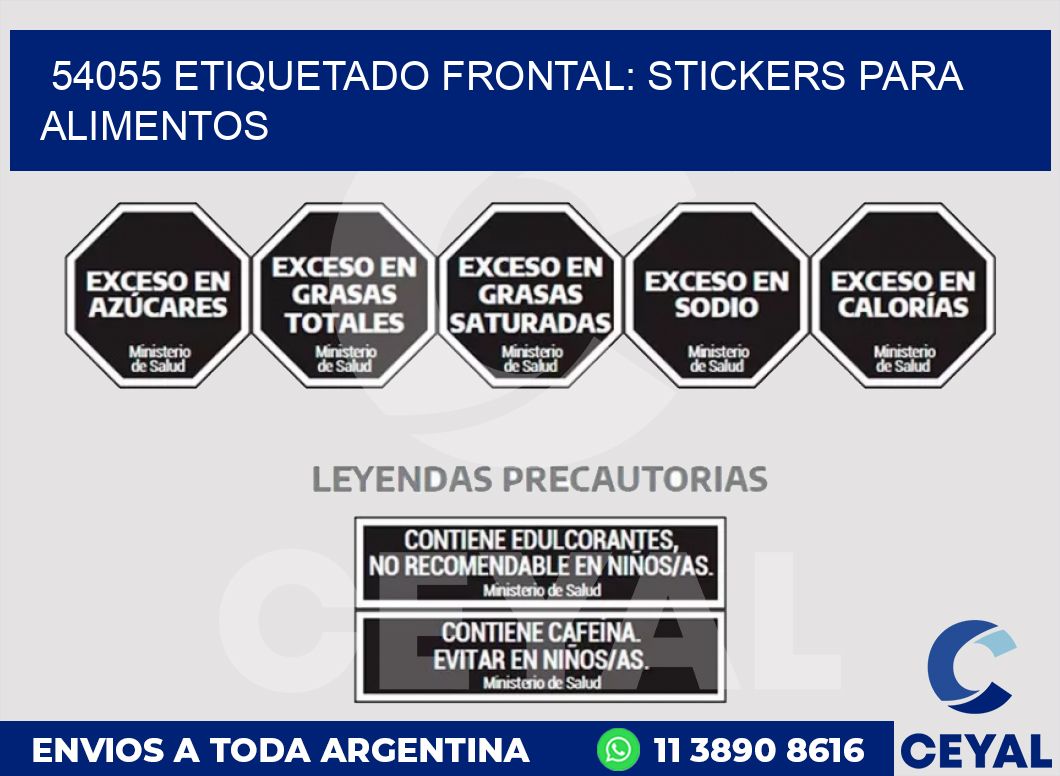 54055 ETIQUETADO FRONTAL: STICKERS PARA ALIMENTOS
