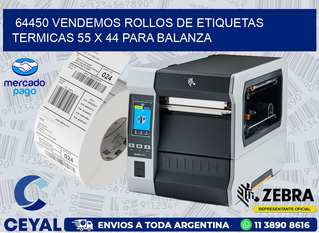 64450 VENDEMOS ROLLOS DE ETIQUETAS TERMICAS 55 X 44 PARA BALANZA