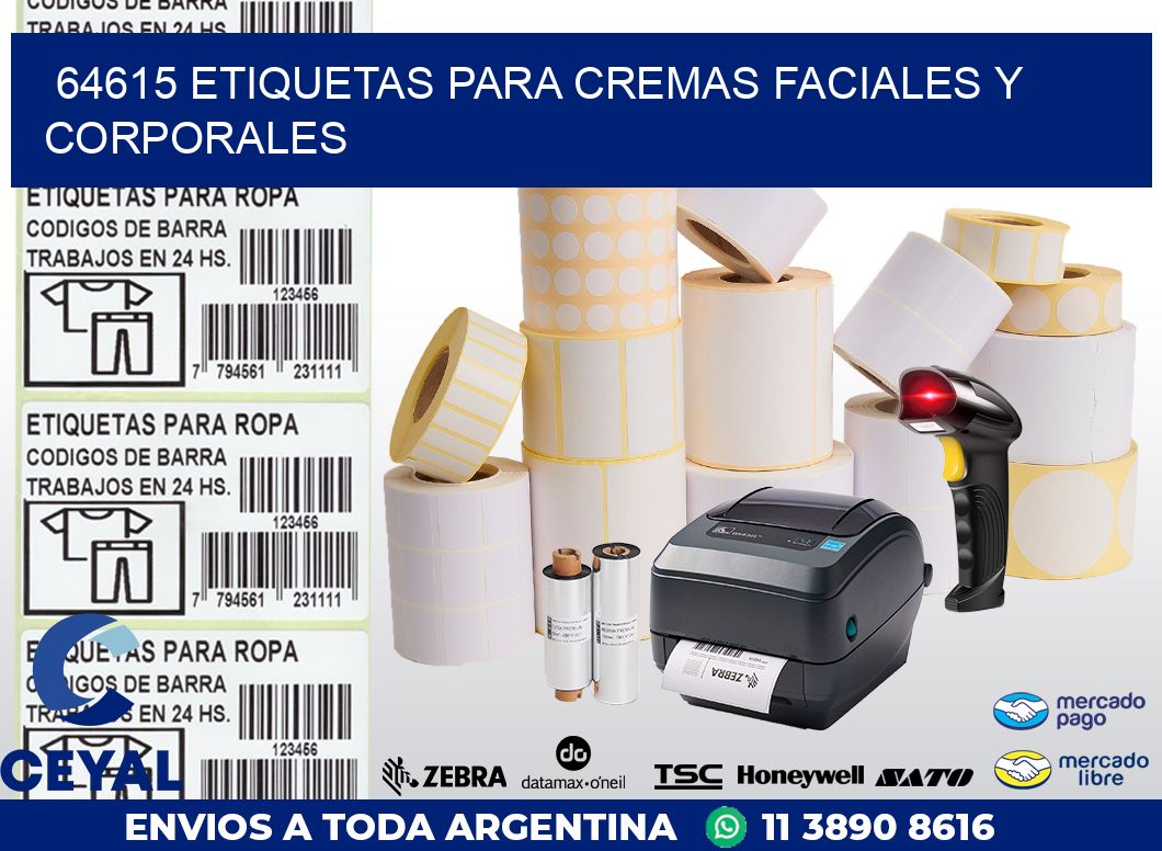 64615 ETIQUETAS PARA CREMAS FACIALES Y CORPORALES