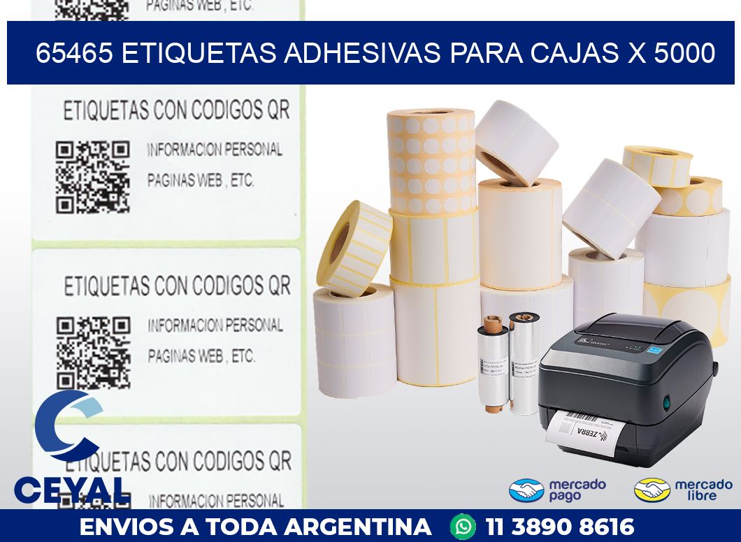 65465 ETIQUETAS ADHESIVAS PARA CAJAS X 5000