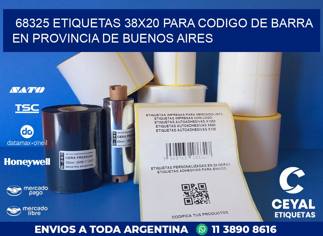68325 ETIQUETAS 38X20 PARA CODIGO DE BARRA EN PROVINCIA DE BUENOS AIRES