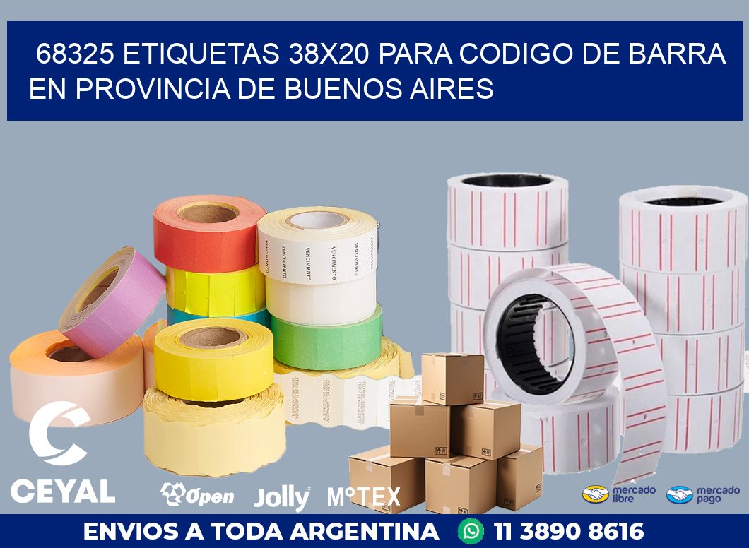 68325 ETIQUETAS 38X20 PARA CODIGO DE BARRA EN PROVINCIA DE BUENOS AIRES