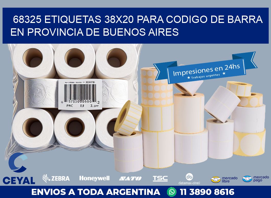 68325 ETIQUETAS 38X20 PARA CODIGO DE BARRA EN PROVINCIA DE BUENOS AIRES
