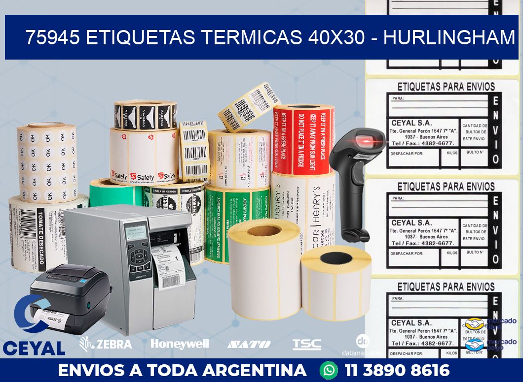 75945 ETIQUETAS TERMICAS 40X30 - HURLINGHAM