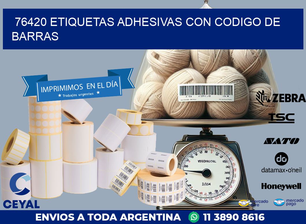 76420 ETIQUETAS ADHESIVAS CON CODIGO DE BARRAS