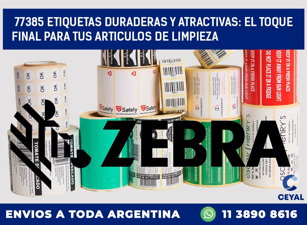 77385 ETIQUETAS DURADERAS Y ATRACTIVAS: EL TOQUE FINAL PARA TUS ARTICULOS DE LIMPIEZA