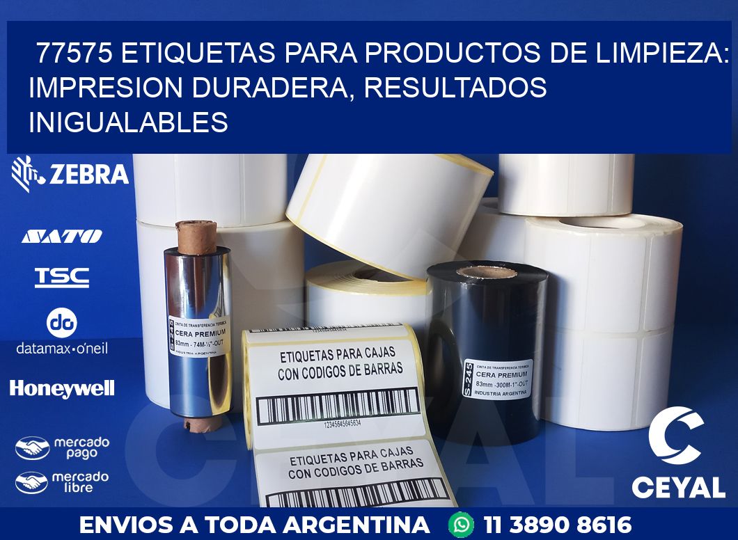 77575 ETIQUETAS PARA PRODUCTOS DE LIMPIEZA: IMPRESION DURADERA, RESULTADOS INIGUALABLES