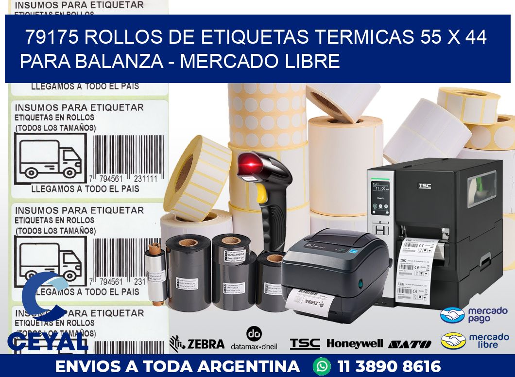 79175 ROLLOS DE ETIQUETAS TERMICAS 55 X 44 PARA BALANZA – MERCADO LIBRE