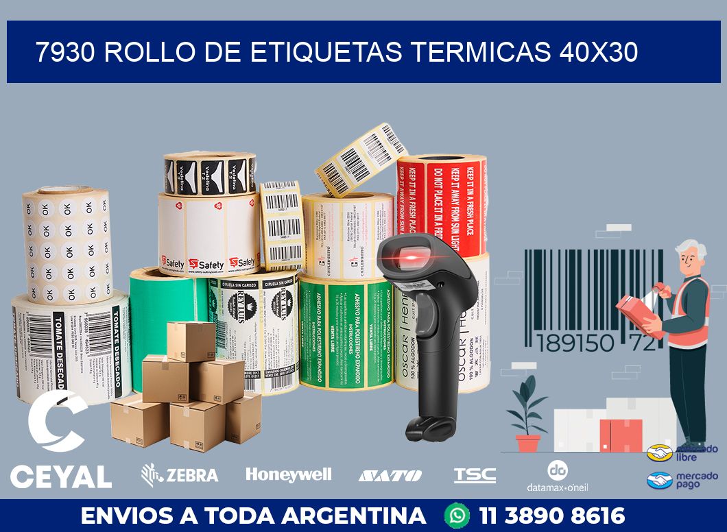 7930 ROLLO DE ETIQUETAS TERMICAS 40X30