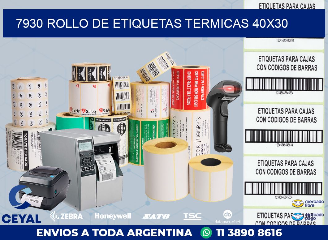 7930 ROLLO DE ETIQUETAS TERMICAS 40X30