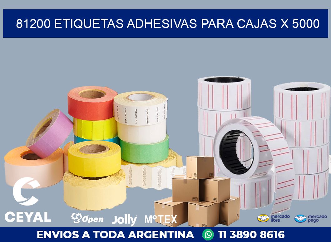 81200 ETIQUETAS ADHESIVAS PARA CAJAS X 5000
