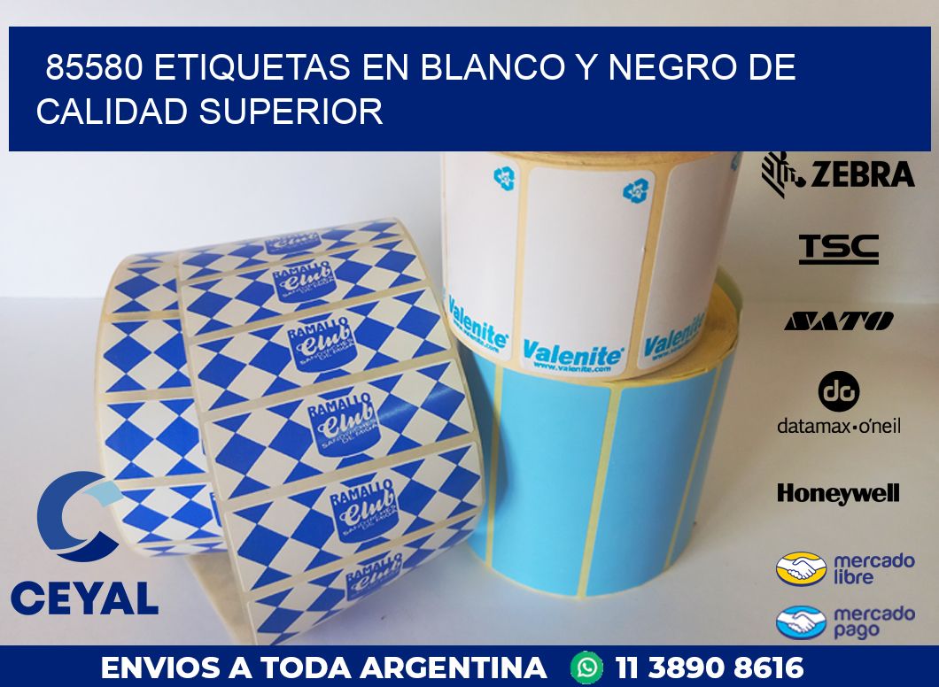 85580 ETIQUETAS EN BLANCO Y NEGRO DE CALIDAD SUPERIOR