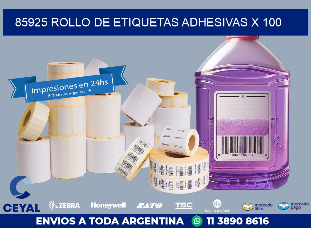 85925 ROLLO DE ETIQUETAS ADHESIVAS X 100
