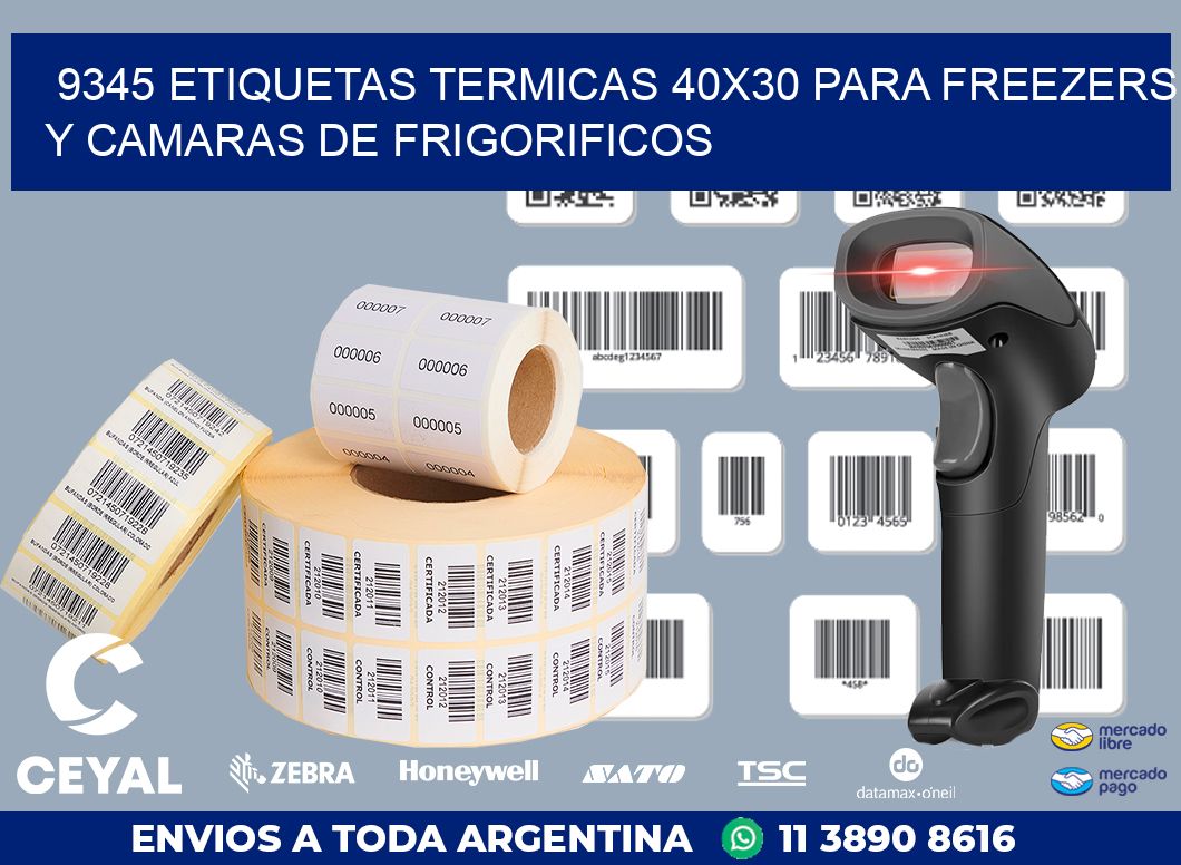 9345 ETIQUETAS TERMICAS 40X30 PARA FREEZERS Y CAMARAS DE FRIGORIFICOS