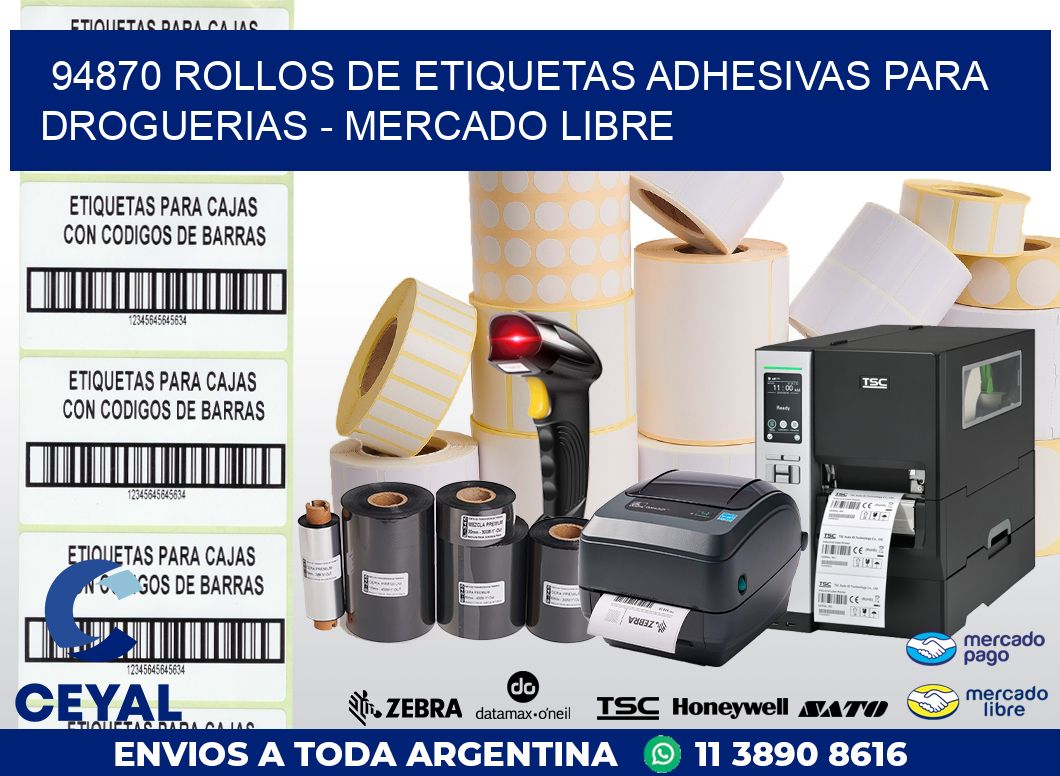 94870 ROLLOS DE ETIQUETAS ADHESIVAS PARA DROGUERIAS – MERCADO LIBRE