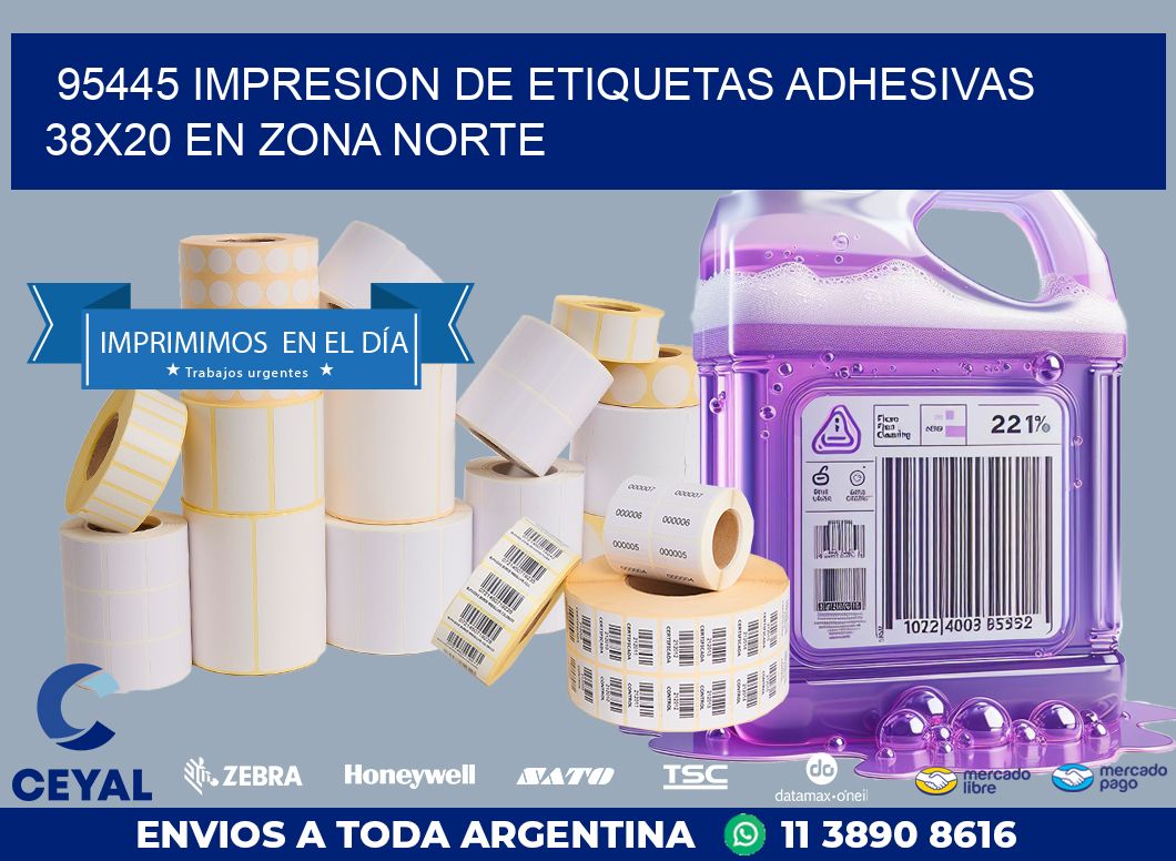 95445 IMPRESION DE ETIQUETAS ADHESIVAS 38X20 EN ZONA NORTE