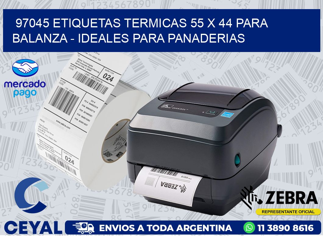 97045 ETIQUETAS TERMICAS 55 X 44 PARA BALANZA - IDEALES PARA PANADERIAS