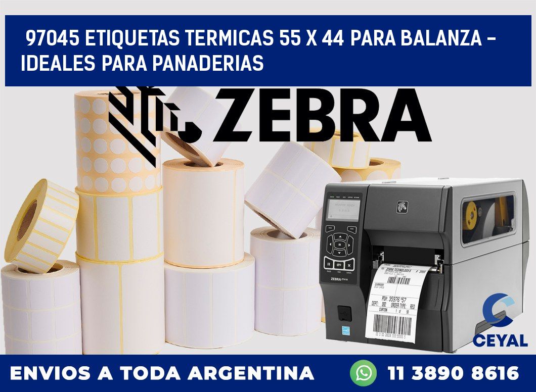 97045 ETIQUETAS TERMICAS 55 X 44 PARA BALANZA - IDEALES PARA PANADERIAS