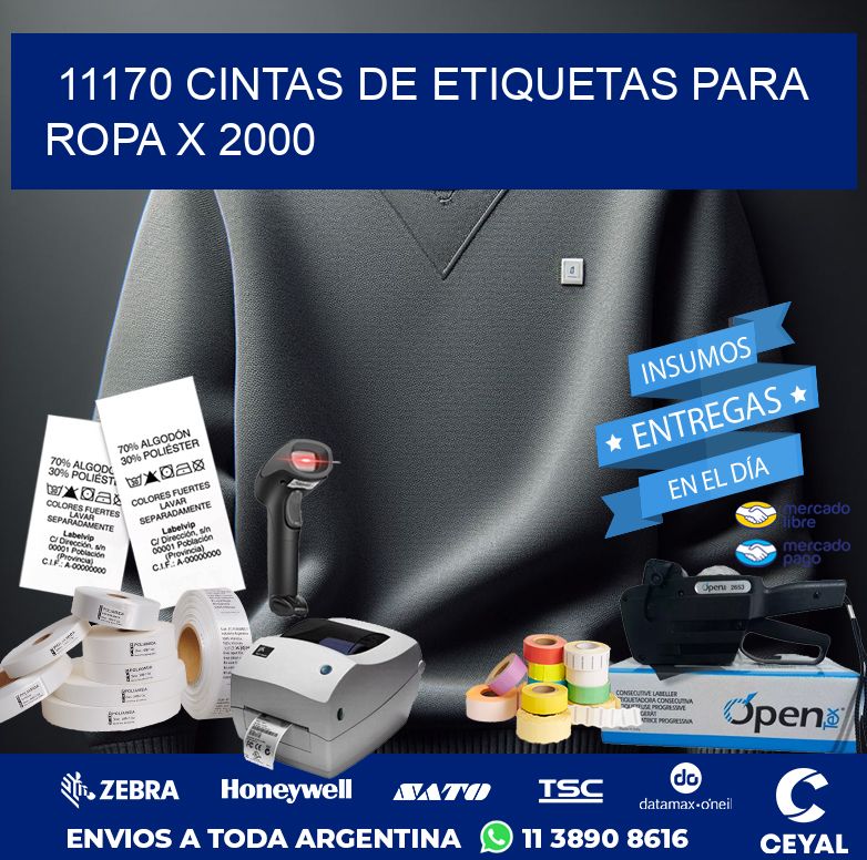 11170 CINTAS DE ETIQUETAS PARA ROPA X 2000