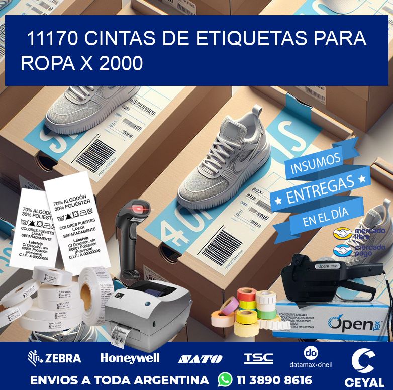 11170 CINTAS DE ETIQUETAS PARA ROPA X 2000
