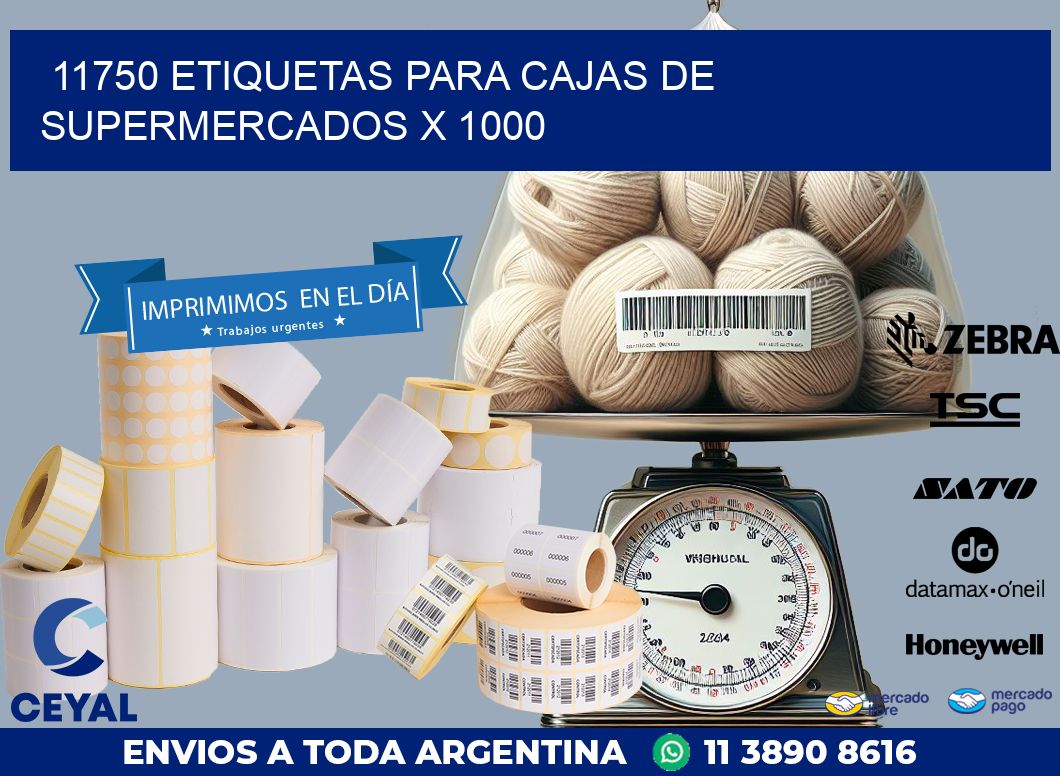 11750 ETIQUETAS PARA CAJAS DE SUPERMERCADOS X 1000