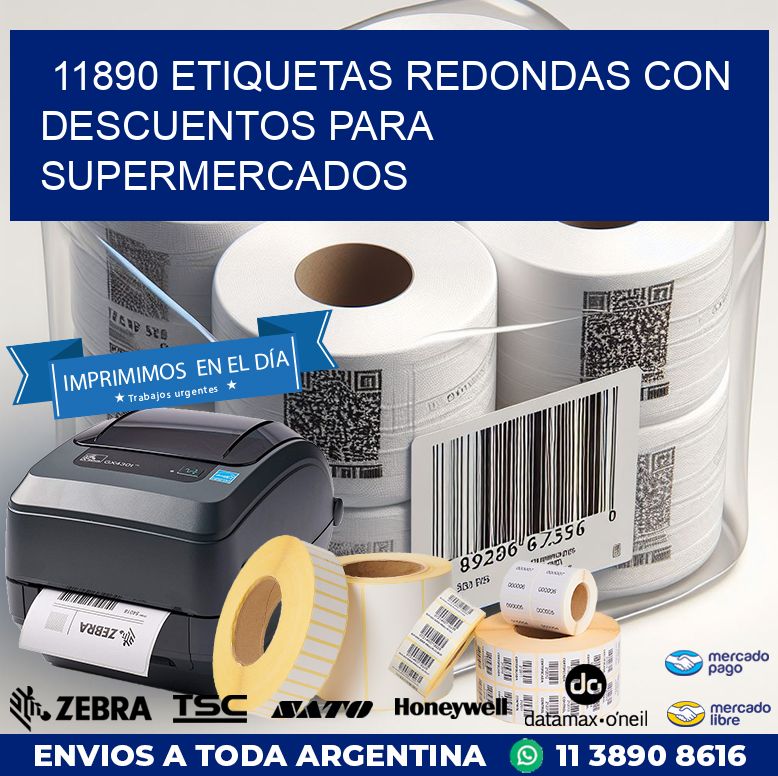 11890 ETIQUETAS REDONDAS CON DESCUENTOS PARA SUPERMERCADOS