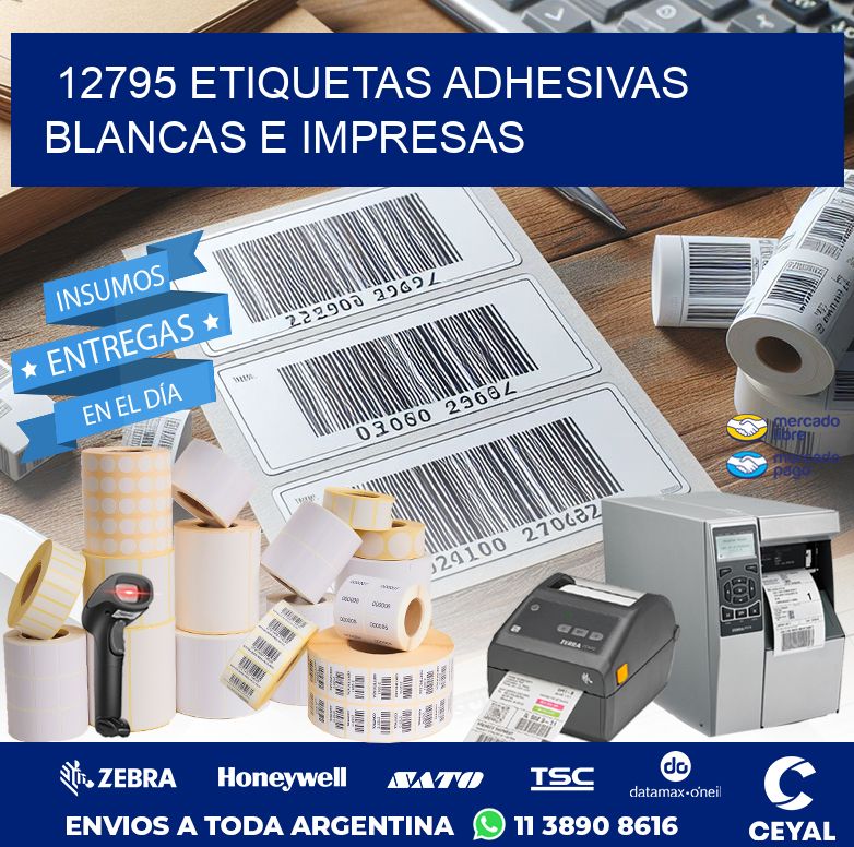 12795 ETIQUETAS ADHESIVAS BLANCAS E IMPRESAS