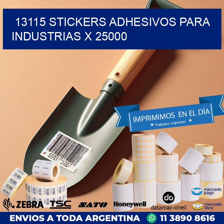 13115 STICKERS ADHESIVOS PARA INDUSTRIAS X 25000