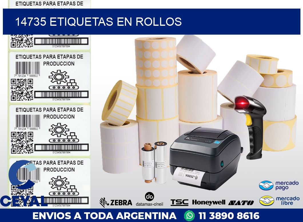 14735 ETIQUETAS EN ROLLOS