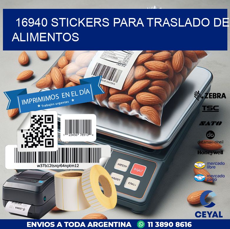 16940 STICKERS PARA TRASLADO DE ALIMENTOS