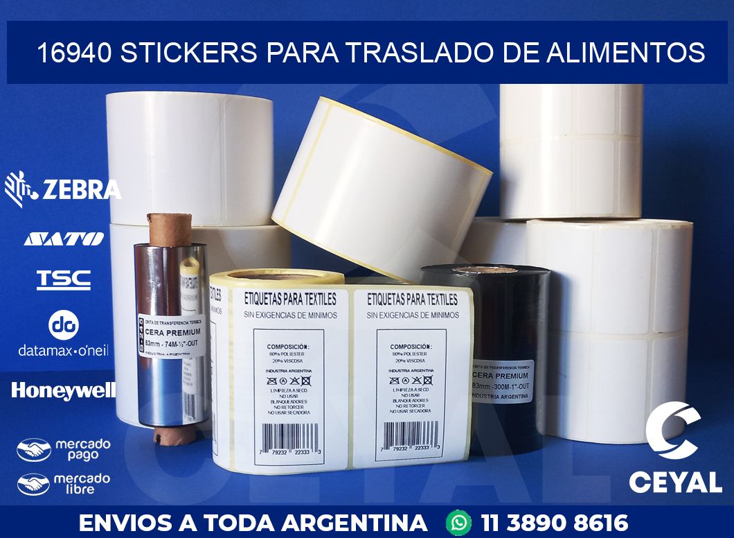 16940 STICKERS PARA TRASLADO DE ALIMENTOS