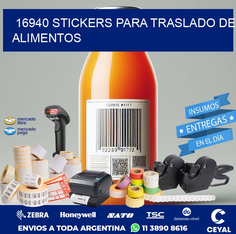 16940 STICKERS PARA TRASLADO DE ALIMENTOS