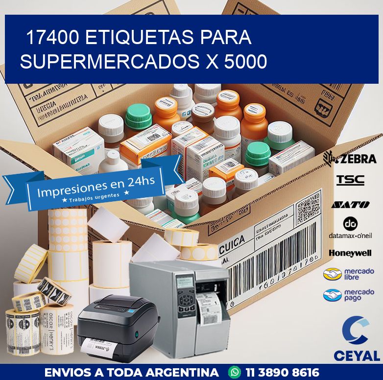 17400 ETIQUETAS PARA SUPERMERCADOS X 5000
