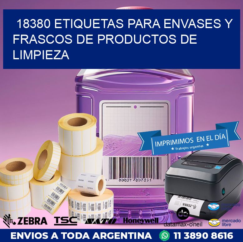 18380 ETIQUETAS PARA ENVASES Y FRASCOS DE PRODUCTOS DE LIMPIEZA