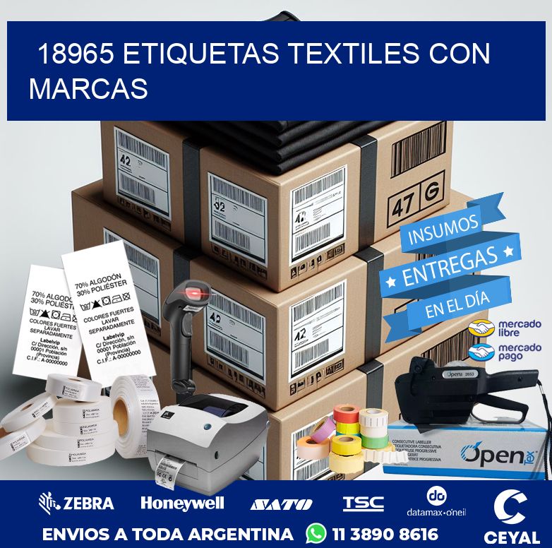 18965 ETIQUETAS TEXTILES CON MARCAS