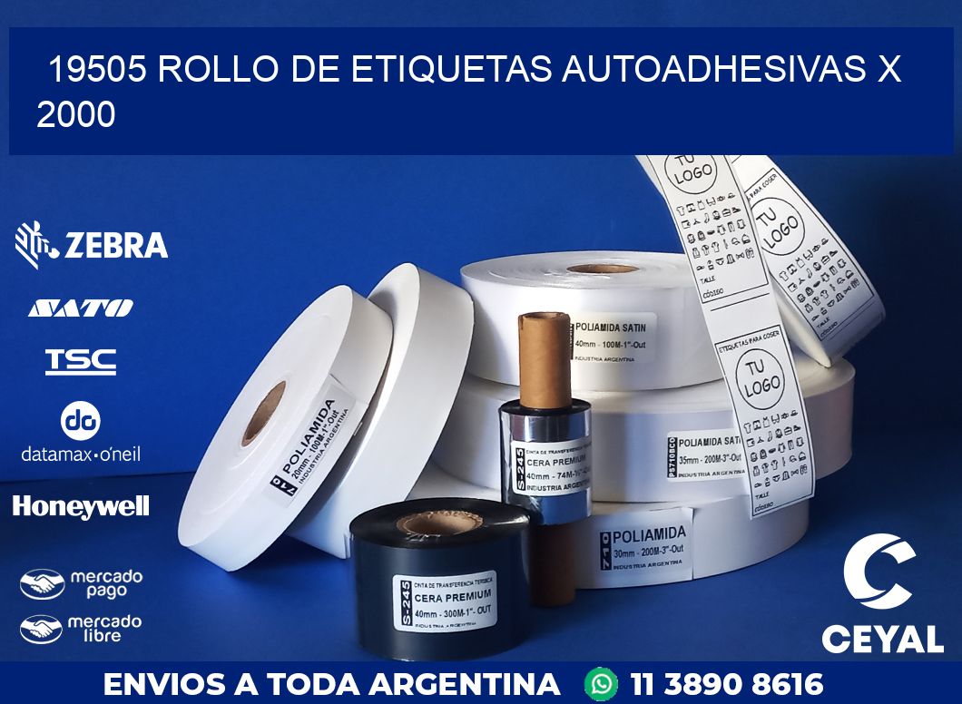 19505 ROLLO DE ETIQUETAS AUTOADHESIVAS X 2000