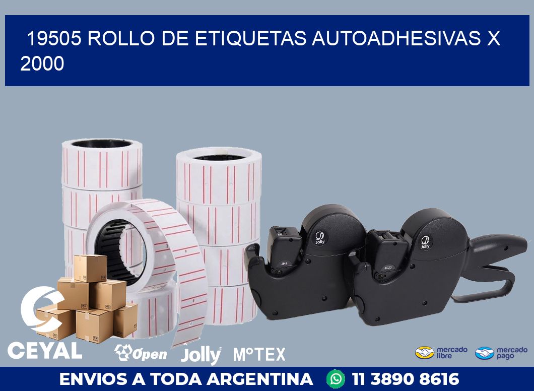 19505 ROLLO DE ETIQUETAS AUTOADHESIVAS X 2000