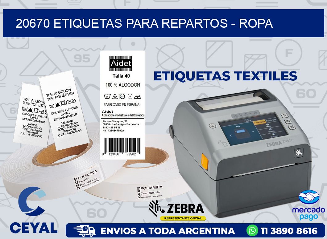 20670 ETIQUETAS PARA REPARTOS - ROPA