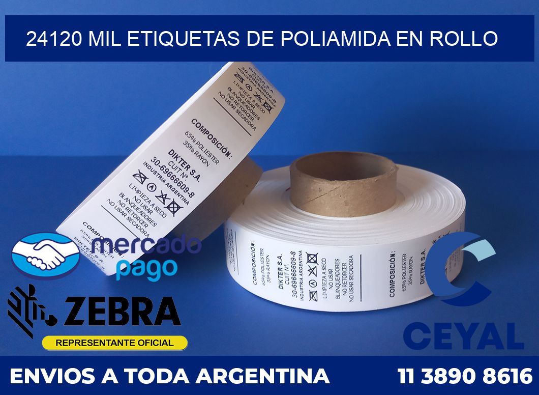 24120 MIL ETIQUETAS DE POLIAMIDA EN ROLLO