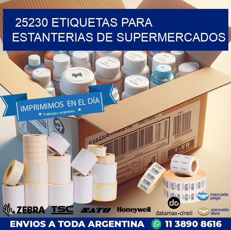 25230 ETIQUETAS PARA ESTANTERIAS DE SUPERMERCADOS