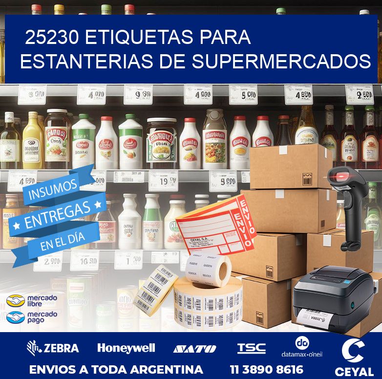 25230 ETIQUETAS PARA ESTANTERIAS DE SUPERMERCADOS