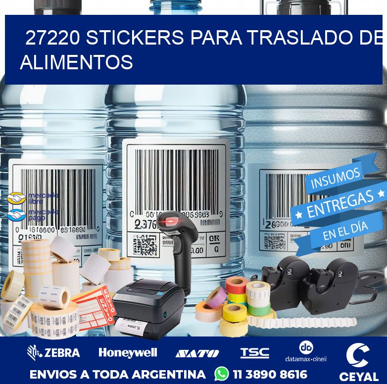 27220 STICKERS PARA TRASLADO DE ALIMENTOS