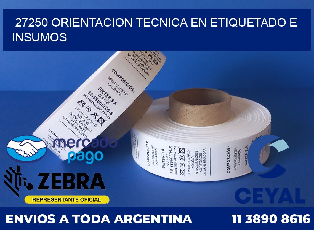 27250 ORIENTACION TECNICA EN ETIQUETADO E INSUMOS