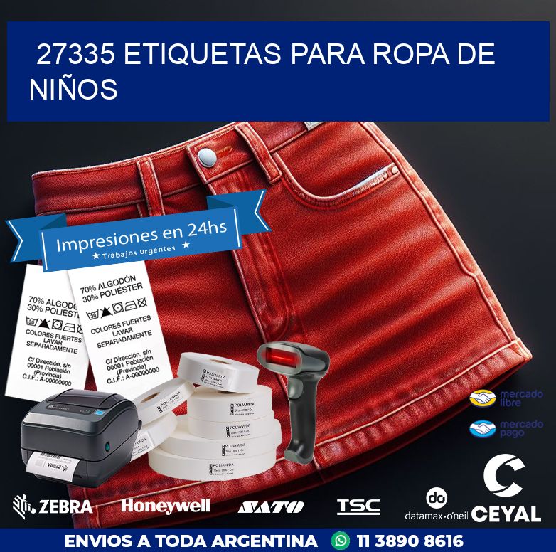 27335 ETIQUETAS PARA ROPA DE NIÑOS
