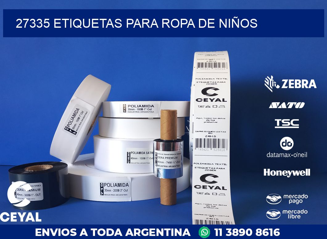 27335 ETIQUETAS PARA ROPA DE NIÑOS