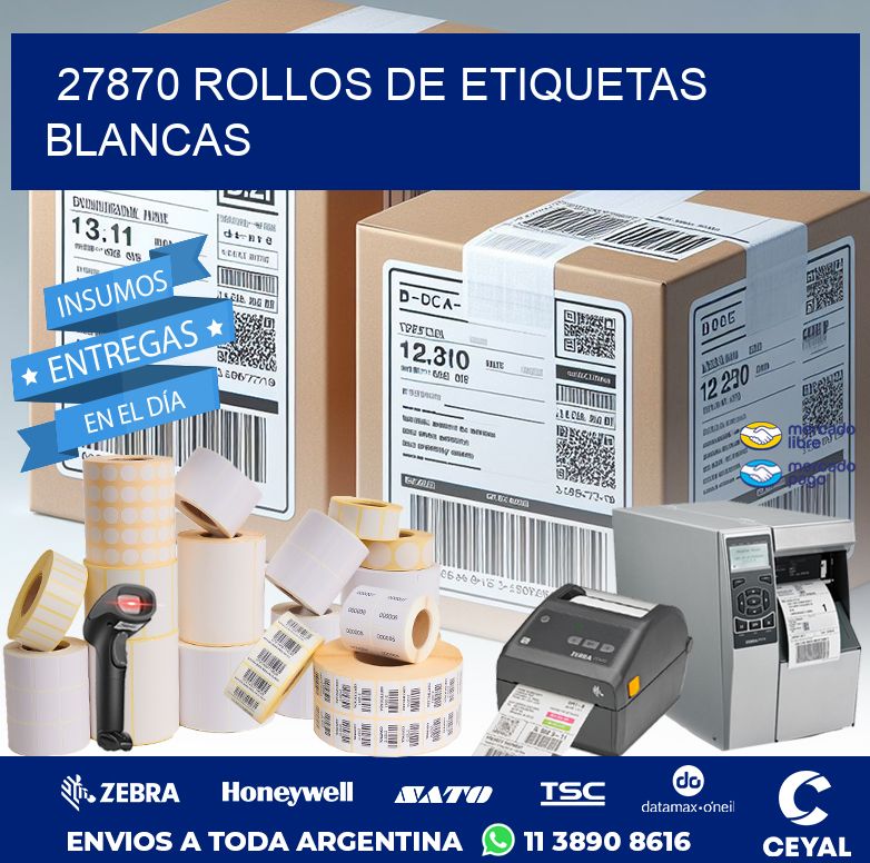 27870 ROLLOS DE ETIQUETAS BLANCAS