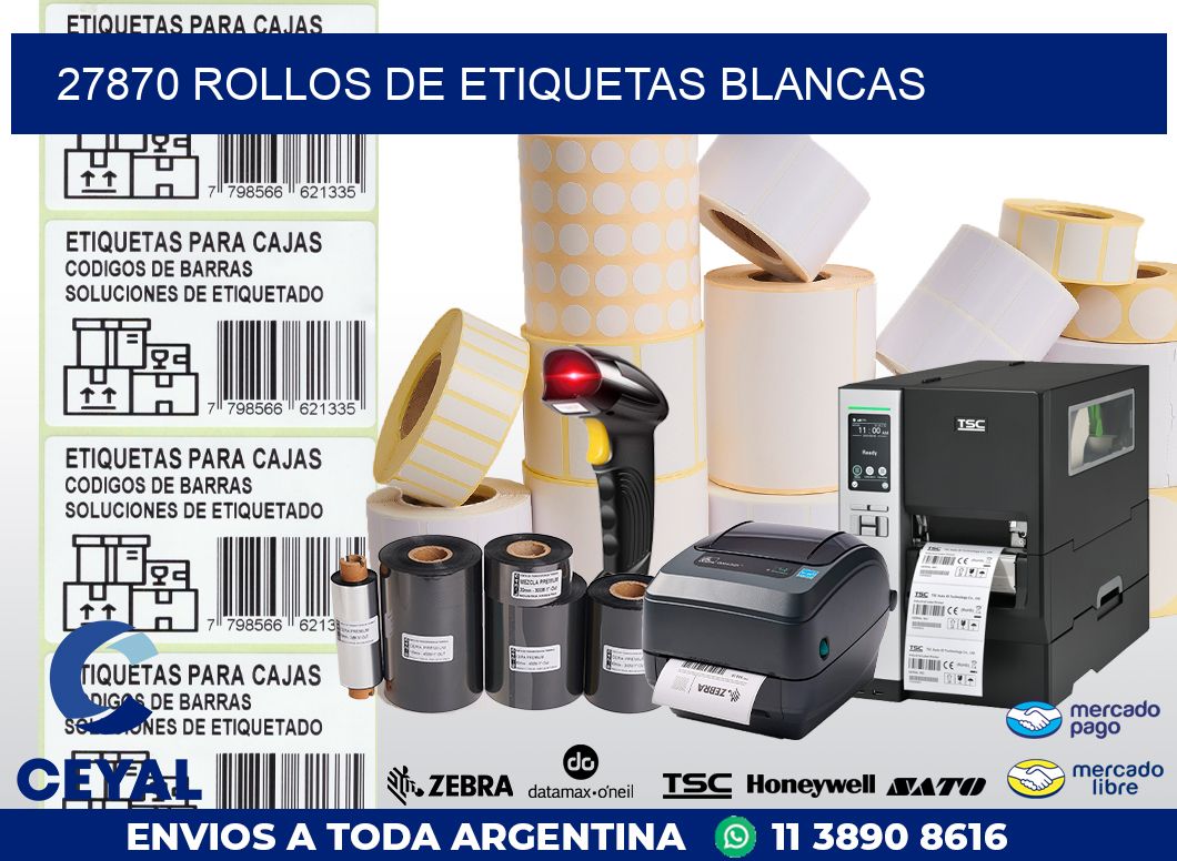 27870 ROLLOS DE ETIQUETAS BLANCAS