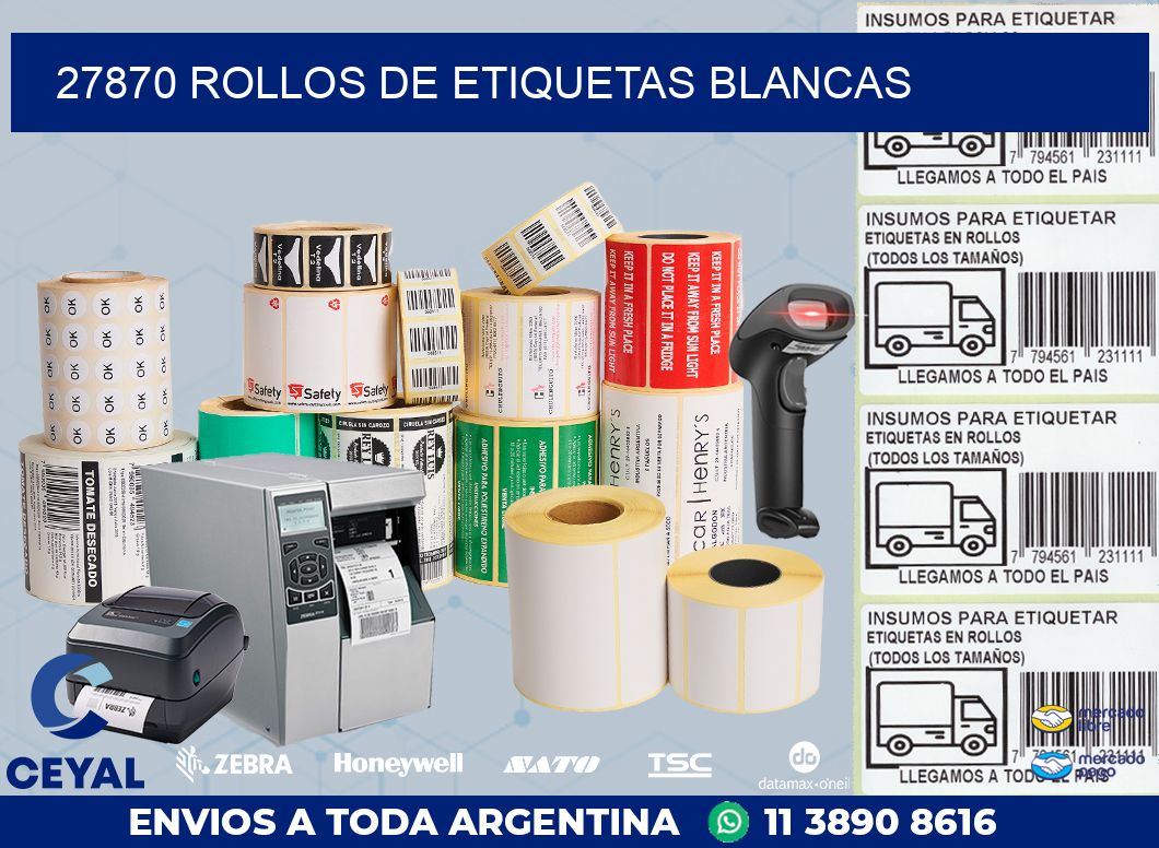 27870 ROLLOS DE ETIQUETAS BLANCAS