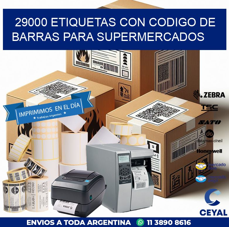 29000 ETIQUETAS CON CODIGO DE BARRAS PARA SUPERMERCADOS