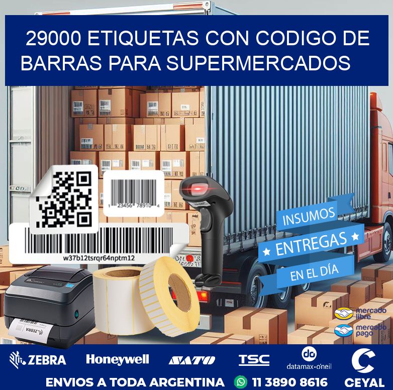 29000 ETIQUETAS CON CODIGO DE BARRAS PARA SUPERMERCADOS